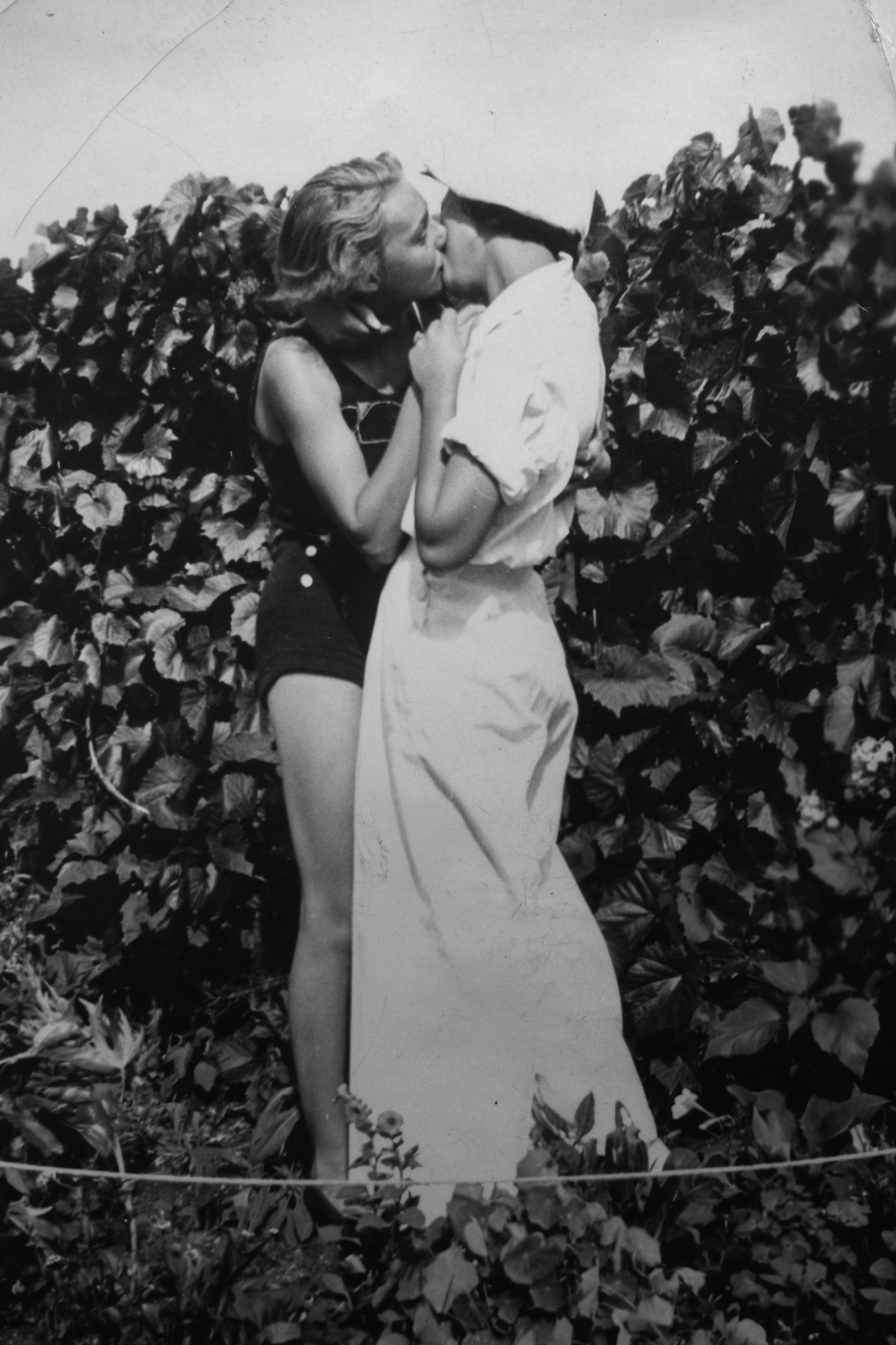 My grandmother kissing her friend